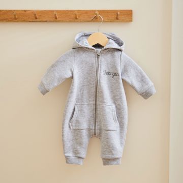 Personalised Grey Jersey Onesie