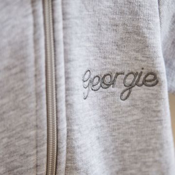 Personalised Grey Jersey Onesie