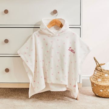 Personalised Heart Towelling Poncho