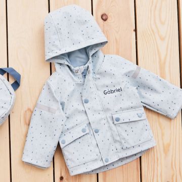 Personalised Blue Spot Print Raincoat