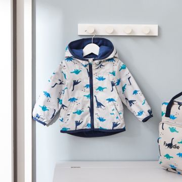 Personalised Grey Dinosaur Print Raincoat