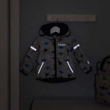 Personalised Grey Dinosaur Print Raincoat