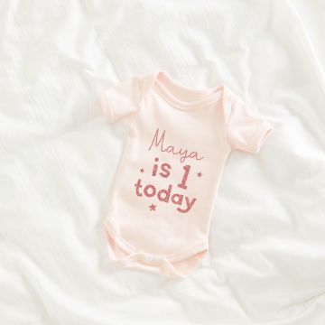Personalised 1st Birthday Pink Bodysuit