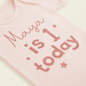 Personalised 1st Birthday Pink Bodysuit