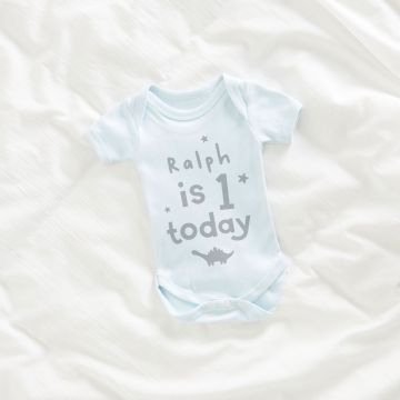 Personalised 1st Birthday Blue Bodysuit