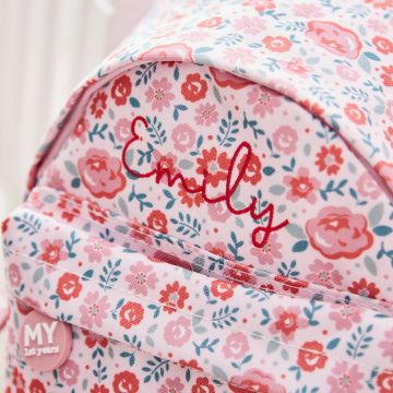 Personalised Pink Ditsy Print Classic Mini Backpack