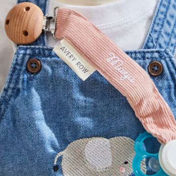 Personalised Pink Avery Row Corduroy Dummy Holder