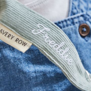 Personalised Blue Avery Row Corduroy Dummy Holder