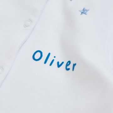 Personalised Blue Star Jersey Sleepsuit