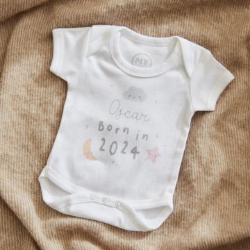 Personalised Born in 2024 White Bodysuit