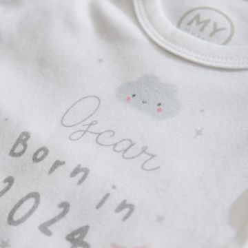Personalised Born in 2024 White Bodysuit