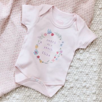 Personalised Pink Peach Bodysuit