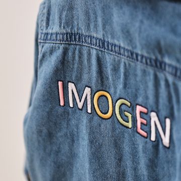 Personalised Pastel Letter Patch Denim Jacket