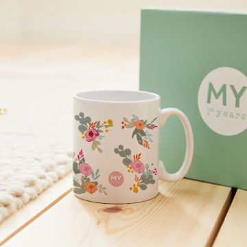Personalised Floral Print ‘Lucky’ Mug