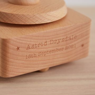 Personalised Wooden Music Carousel Wind Up Toy