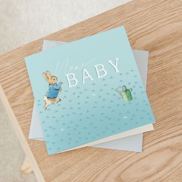 Personalised Peter Rabbit New Baby Greetings Card