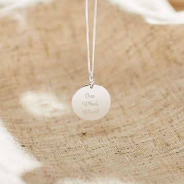 Personalised Silver Round Adults Necklace