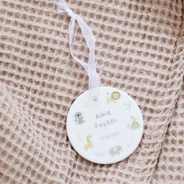 Personalised Born to be Loved Ceramic Decoration