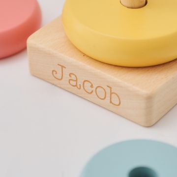 Personalised Wooden Bunny Stacker Toy