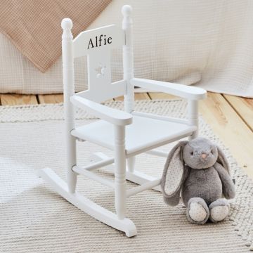 Personalised White Star Children's Rocking Chair 