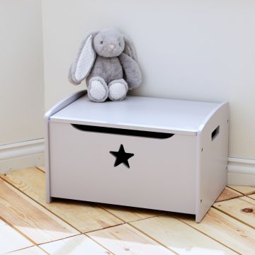 Personalised Grey Star Design Toy Box 