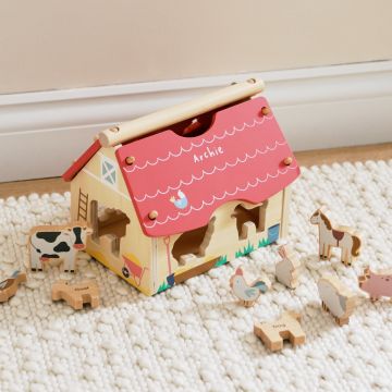 Personalised Wooden Farmhouse Shape Sorter FSC®