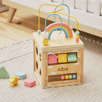 Personalised Wooden Activity Cube Toy FSC®
