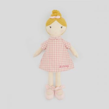 Personalised My 1st Doll in Pink Dress - Blonde Hair