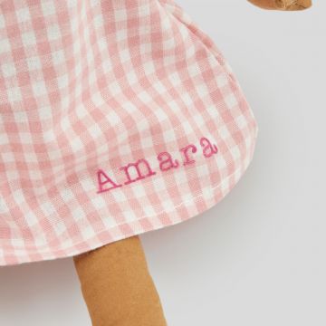 Personalised My 1st Doll in Pink Dress - Dark Hair