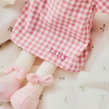 Personalised My 1st Doll in Pink Dress - Brown Hair
