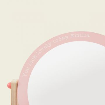 Personalised Pink Wooden Vanity Set
