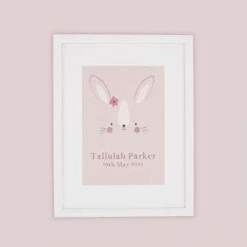 Personalised Pink Bunny Face Wall Art