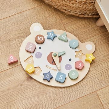 Personalised Wooden Bear Clock Puzzle FSC®