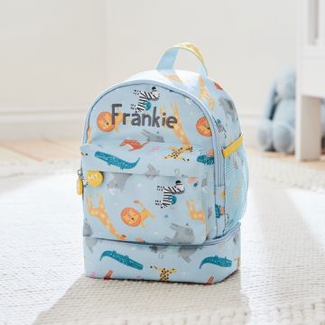 Personalised Safari Mini Backpack with Compartment