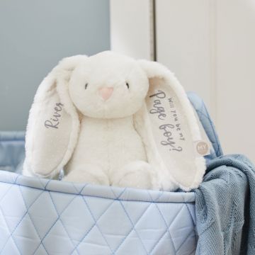 Personalised Will You Be My Pageboy White Bunny Soft Toy