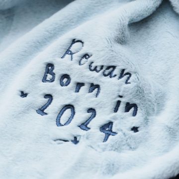 Personalised Born in 2024 Blue Bunny Comforter