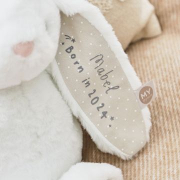 Personalised Born in 2024 White Bunny Soft Toy