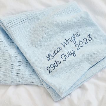 Personalised Blue Cellular Blanket