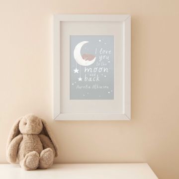 Personalised Moon and Stars Design Wall Art (print only)