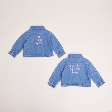 Matching Pink Siblings Denim Jacket Set