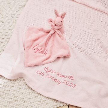 Personalised Pink New Baby Gift Set