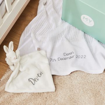 Personalised Ivory New Baby Gift Set