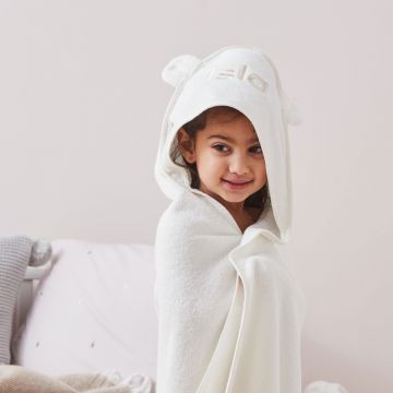 Personalised Large Ivory Hooded Bath Towel