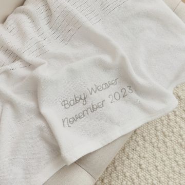Personalised Ivory Cellular Blanket
