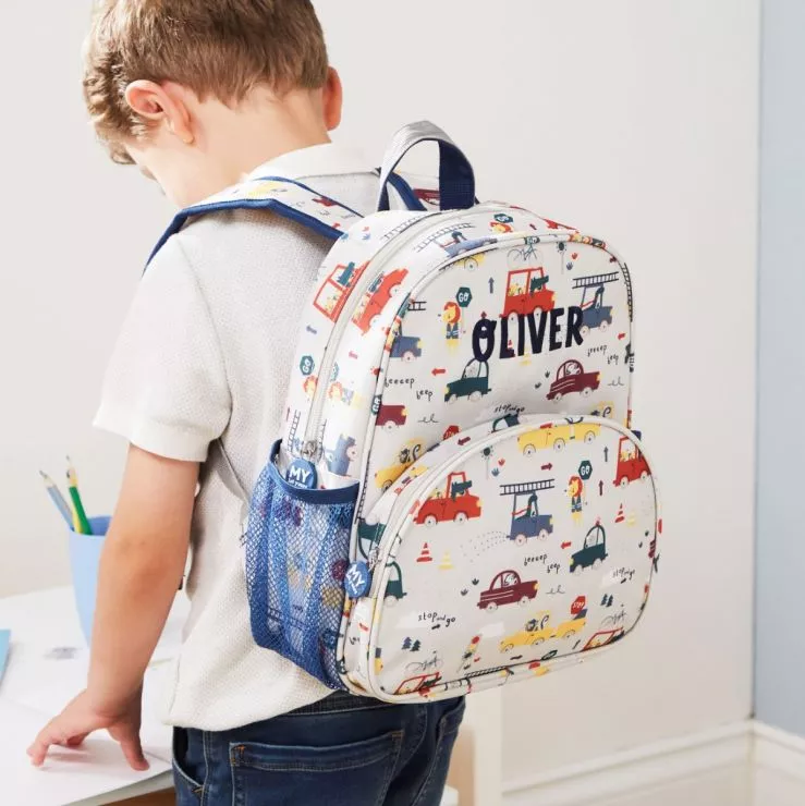 Personalised Transport Print Medium Backpack