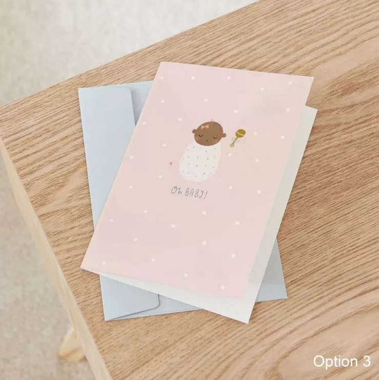 Personalised Pink New Baby Greetings Card