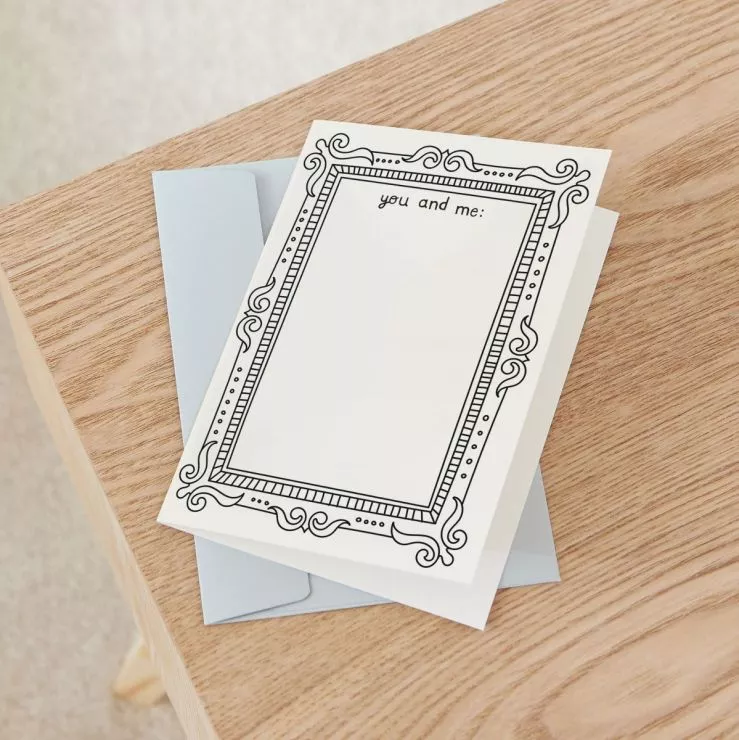 Personalised 'You And Me' Thank You Colouring Card