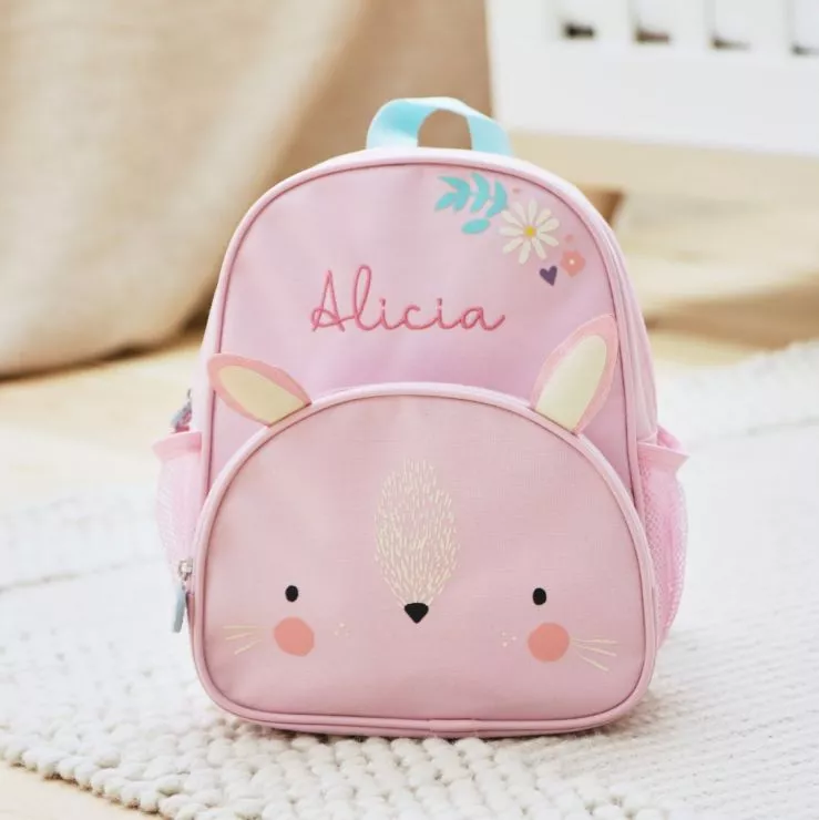 Personalised Mini Pink Bunny Backpack