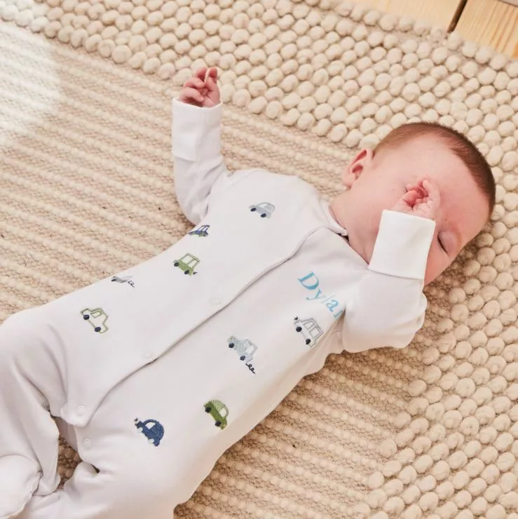 Personalised Transport Jersey Sleepsuit
