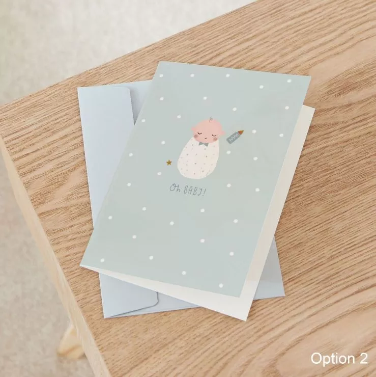 Personalised Blue New Baby Greetings Card